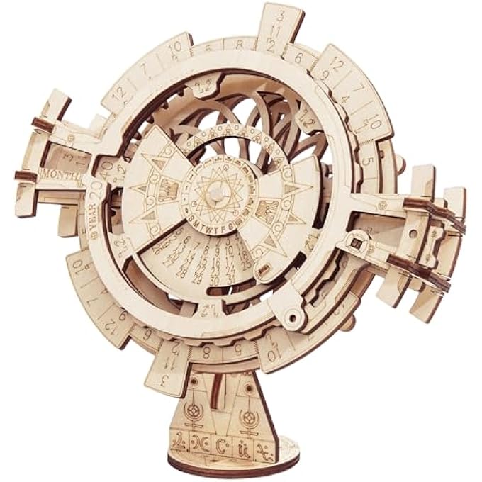 3D DIY WOODEN PERPETUAL CALENDAR PUZZLE UNIQUE MODEL KITS TO BUILD MECHANICAL ENGINEERING KITS GREAT GIFT FOR ADULTS AND CHILDREN - Image 1